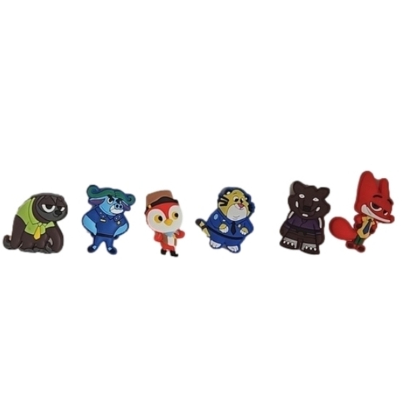 Crock Charm Bundle of 6 Zootopia characters Jibbitz Charm Kid's cartoon bundle - Picture 2 of 8